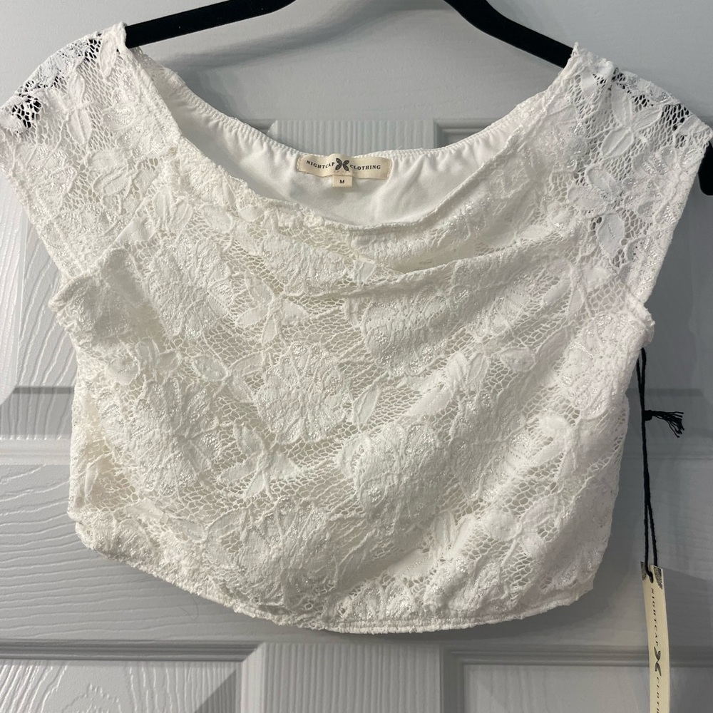 Nightcap Clothing Lace Cropped Top NWT